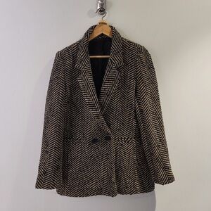 Wool blend Herringbone Patterned Coat